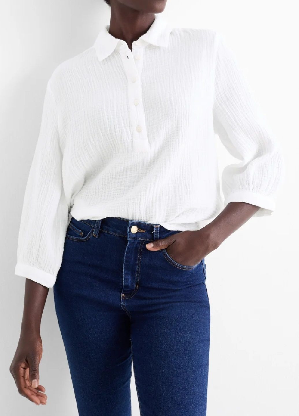 Белая рубашка однотонная C&A