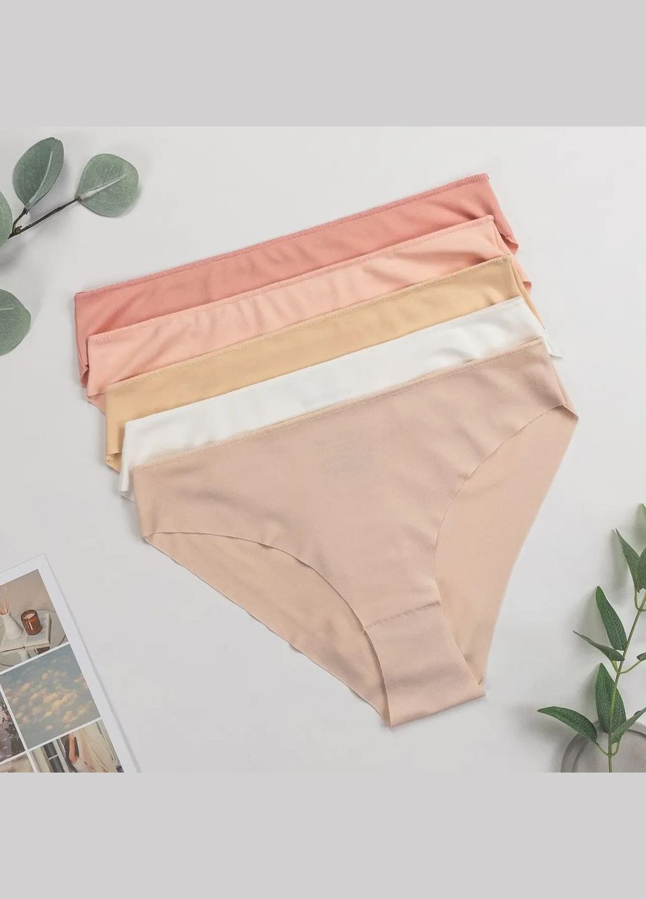 Набір жіночих безшовних трусиків-сліпів 5 шт — бавовна з еластаном Nicoletta (340462244)