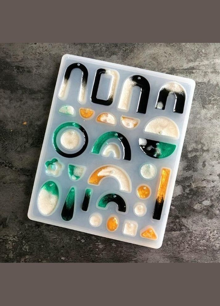 Силиконовая форма для смолы Молд для геометрических подвесок кулонов коннекторов 159мм x 127мм x 9мм Finding (329202913)