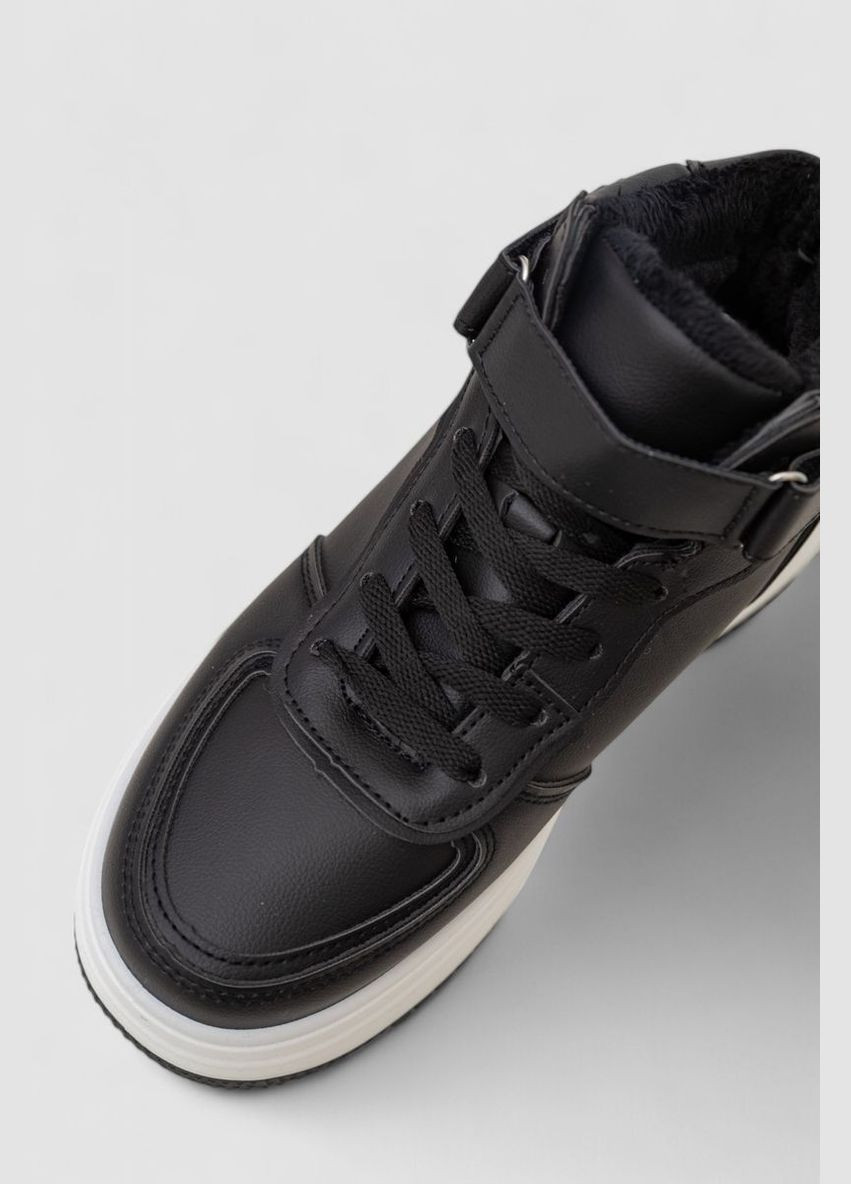 Кроссовки женские зимние на меху Ager Кроссовки чёрно-белые зима (318561220)