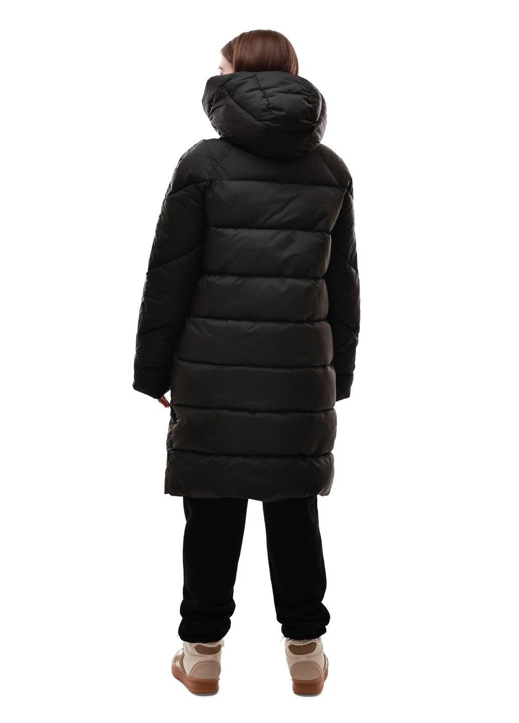 Черная зимняя куртка зимняя женская No Brand