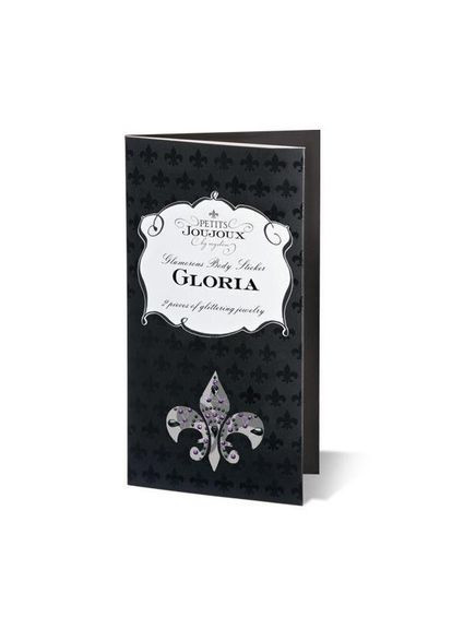 Чорний пестис із кристалів petits joujoux gloria set of 2 - black/purple, прикраса на груди No Brand