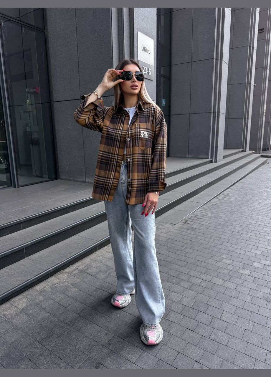 Кофейная рубашка No Brand