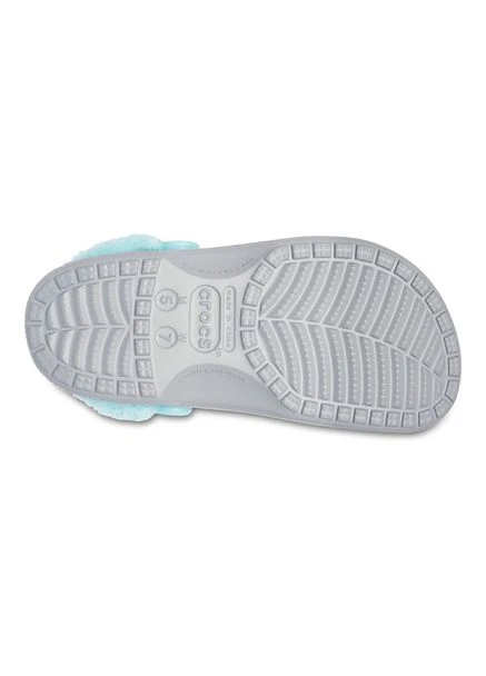 Цветные baya lined fuzz strap grey/ice blue m4-w6 Crocs