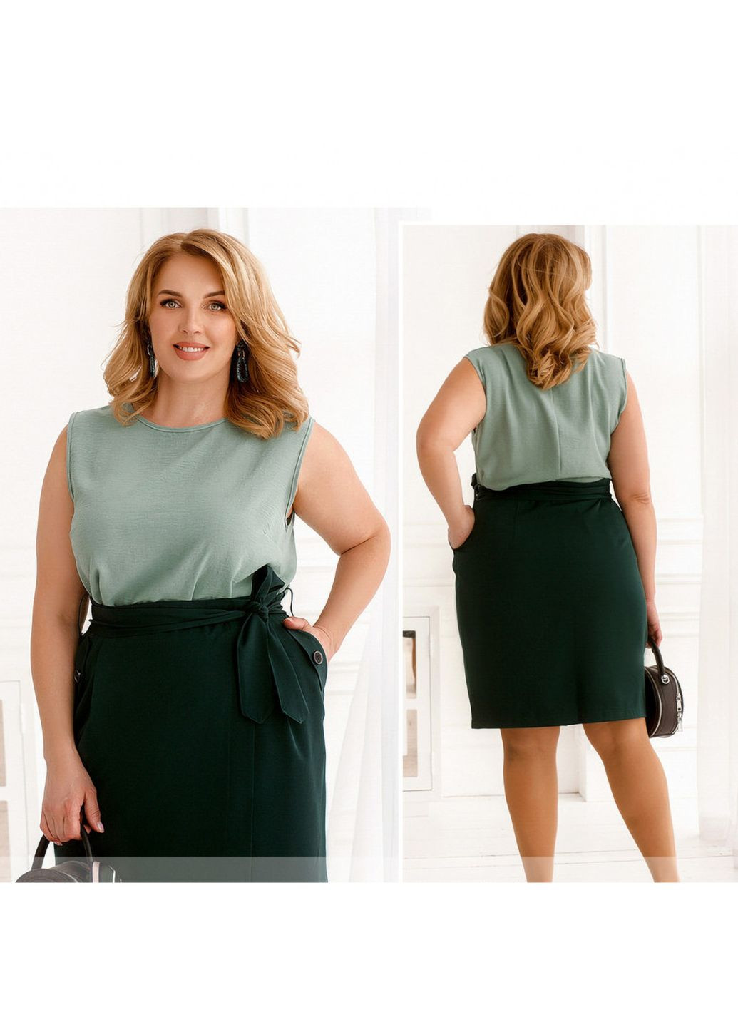 Темно-зеленая повседневная юбка Liton