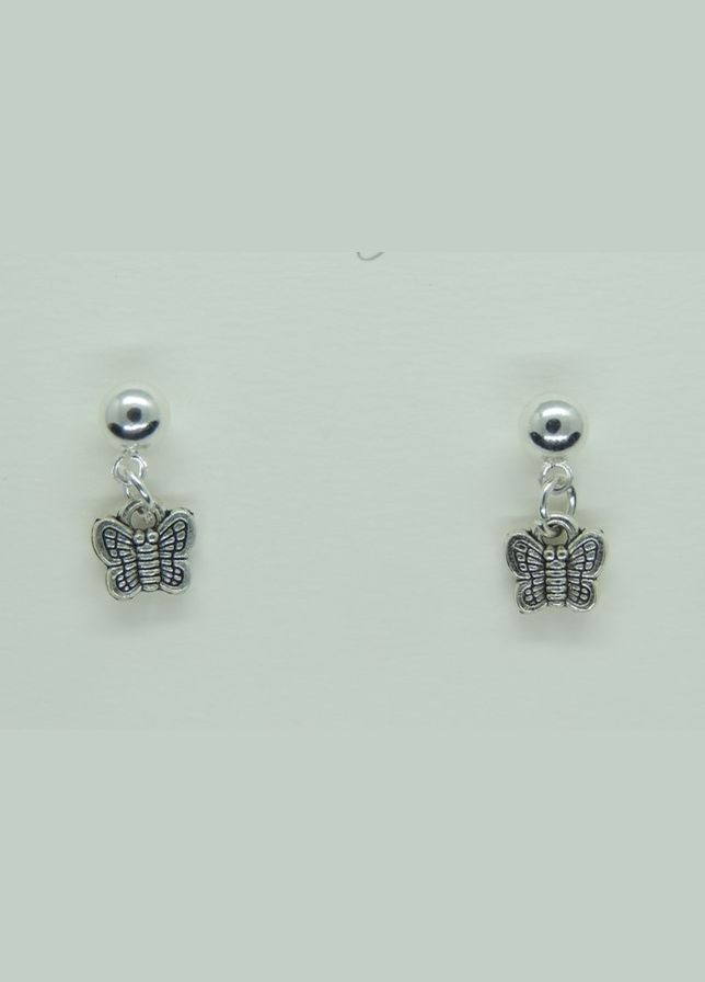 Сережки сережкигвоздики (пусети) Нічний Метелик сріблястий Liresmina Jewelry (285111021)