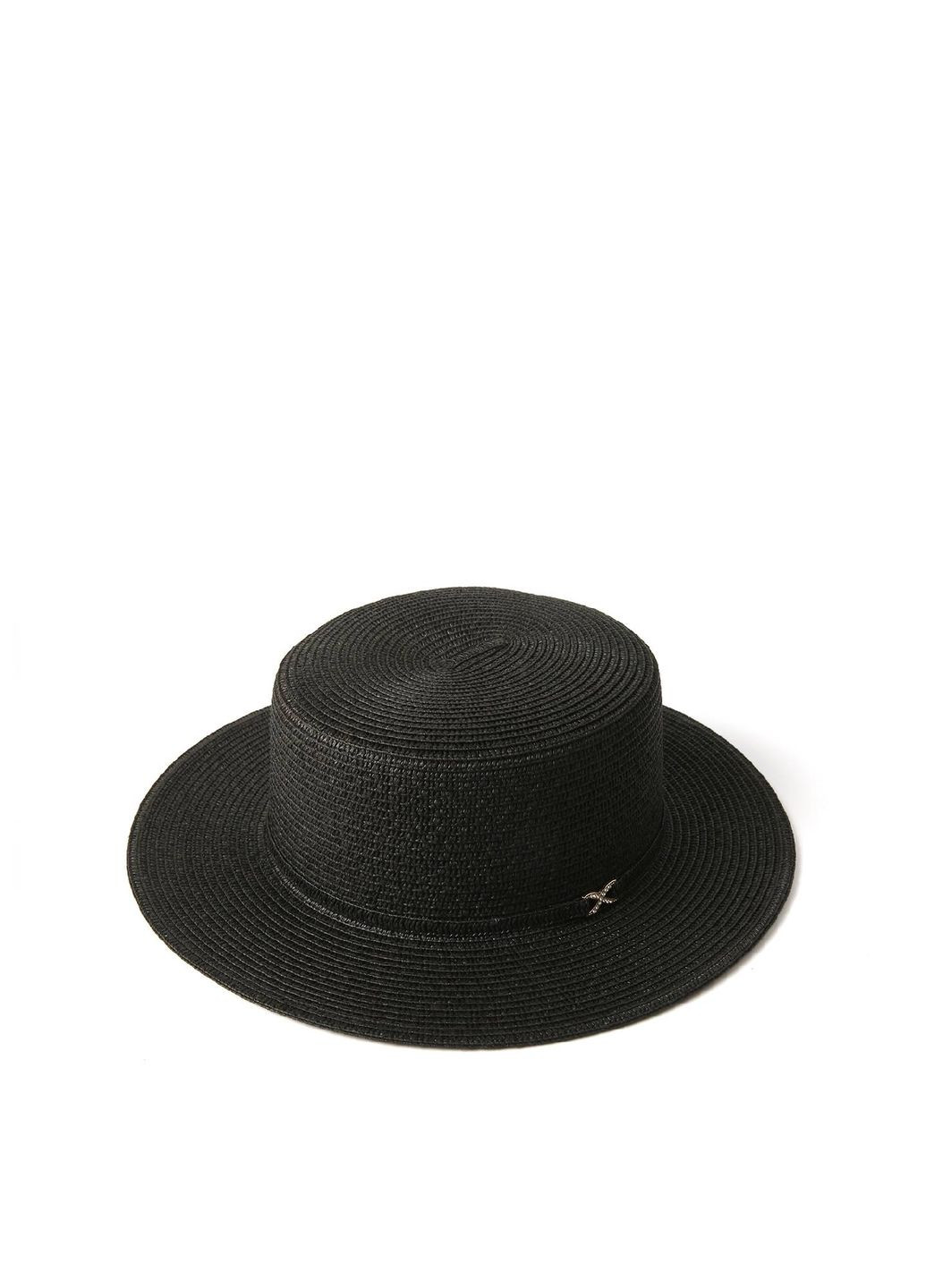 Шляпа канотье женская бумага черная VIVIAN LuckyLOOK 817-808 (289478296)