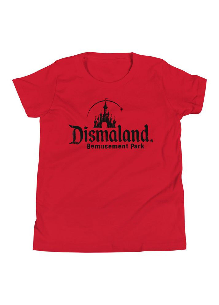 Красная демисезонная футболка dismaland бэнкси для мальчика 1-877-445-3265-х Gildan