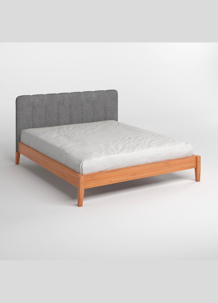 Односпальне дерев'яне ліжко Лондон ДК /Аляска 93 (Сірий) Б1 90х190 см (MBG-6575) Mebigrand (366087836)