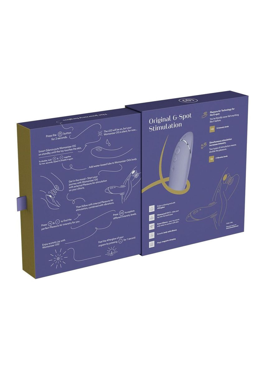 Вібратор для точки G з вакуумною стимуляцією OG Lilac Womanizer (297865707)