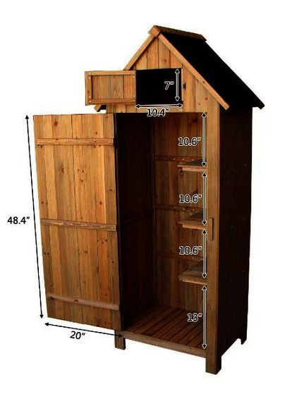 Шкаф для садового инвентаря из дерева Санмаркос мускат (ОСН-000407) No Brand (328960513)