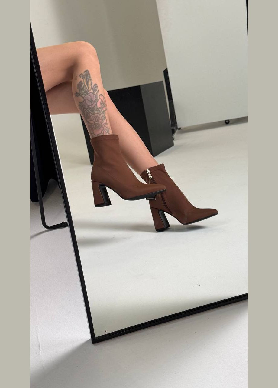 Коричневые ботильоны деми No Brand