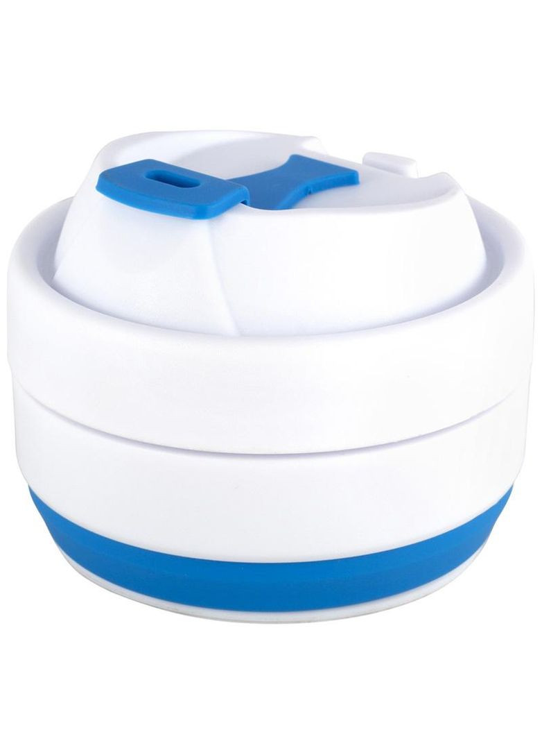 Спортивная складная бутылка для воды 350мл синий силиконовая емкость для питья и тренировки Kamille (368980012)