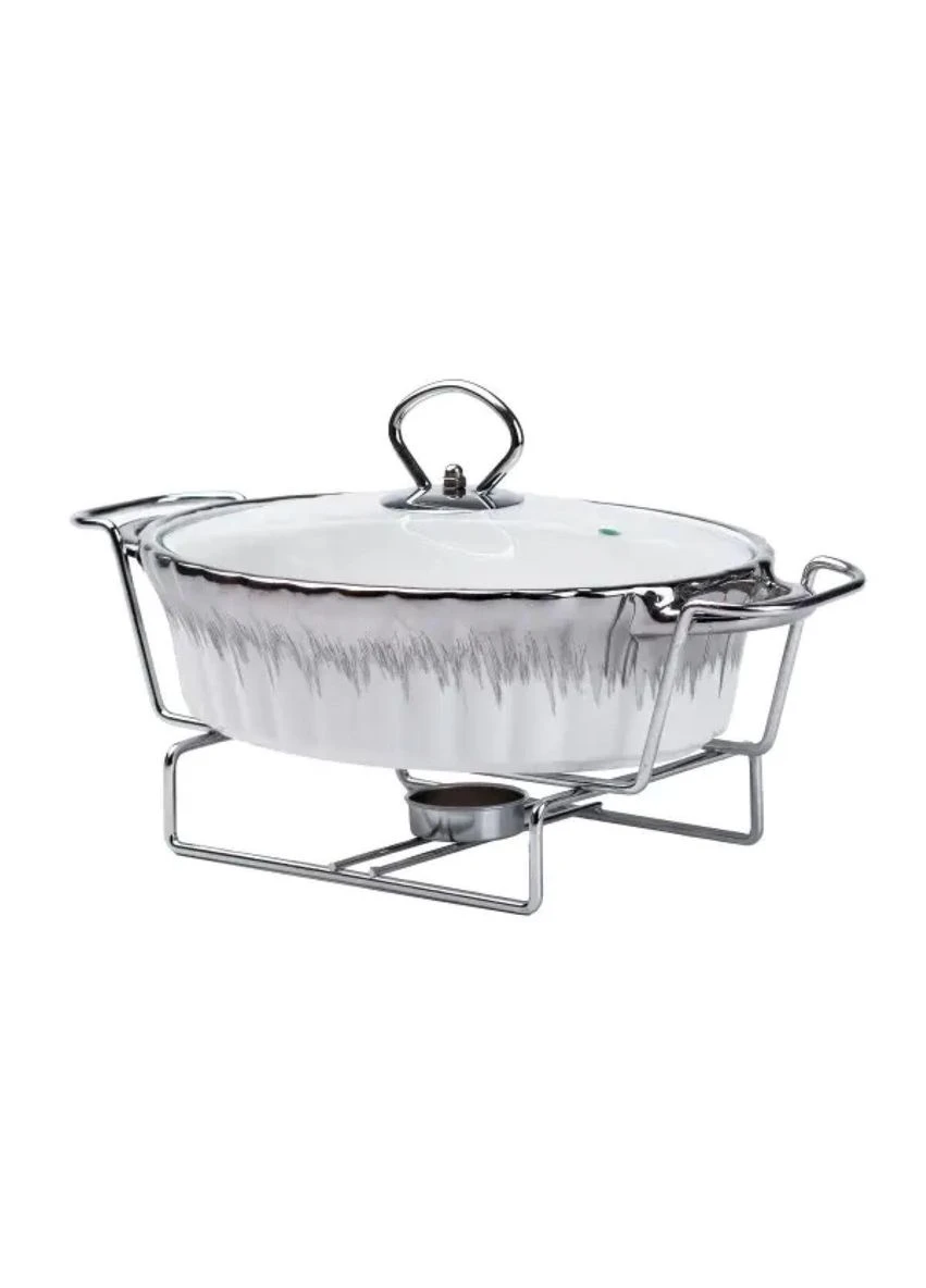 Мармит фарфоровый на 1 л овальный с подогревом 31×19×13 см HP1022 Yiwu (395000629)