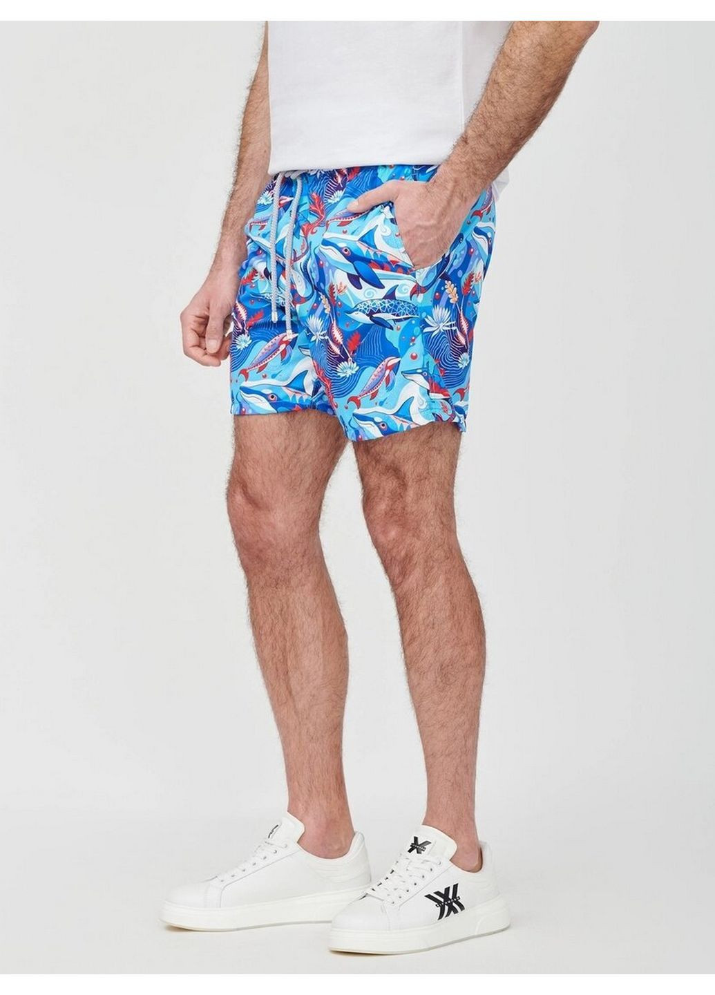 Шорти пляжні 2442p3 Блакитні швидковисихаючі комфортний морський стиль ергономічний крій для відпочинку Geronimo (370369155)