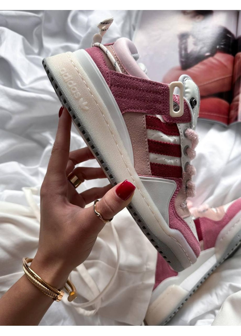 КРОСІВКИ ЖІНОЧІ ADIDAS FORUM LOW BAD BUNNY WHITE PINK АДІДАС ФОРУМ No Brand рожеві демісезони (369387723)