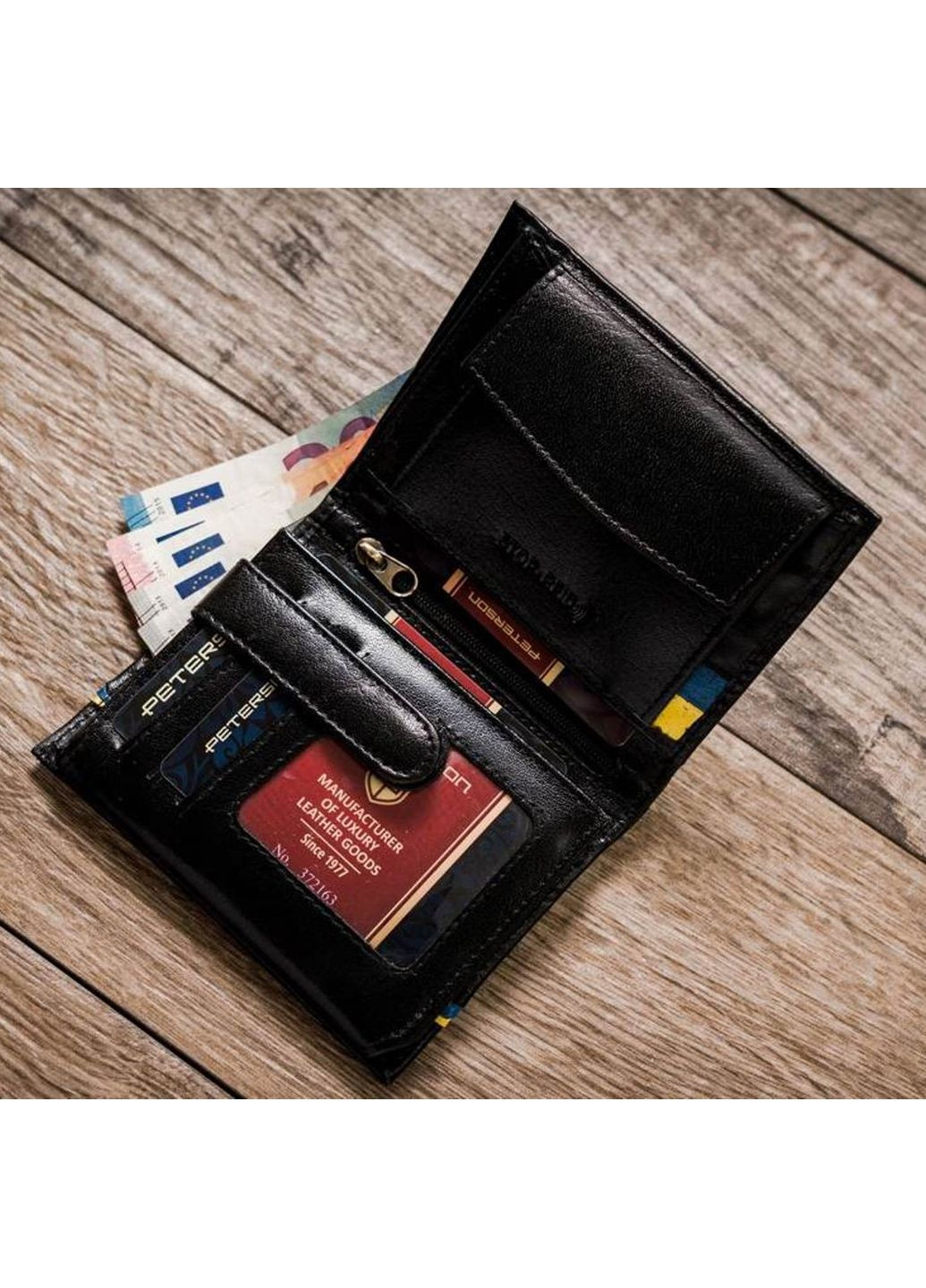 Мужской кожаный портмоне с трезубцем. Peterson (368540865)