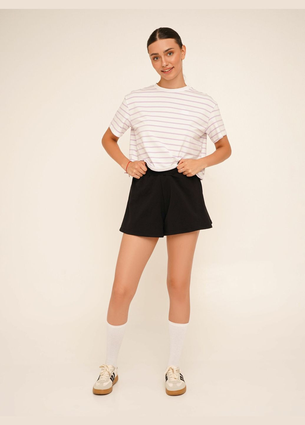 Шорты однотонные женские WBC02410 Черный shop (2000990656032) LAWA Шорти трикотажні (316013370)