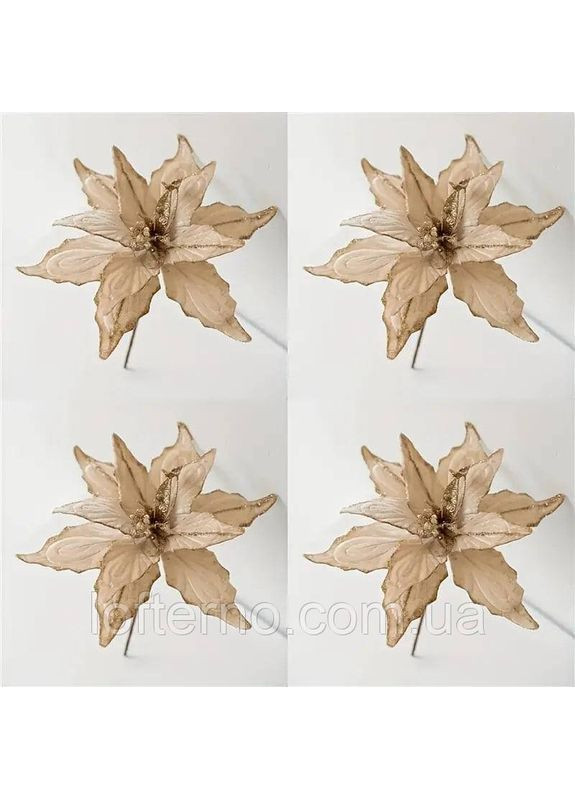 Квітка на ялинку 26 см Кремова No Brand (370161594)