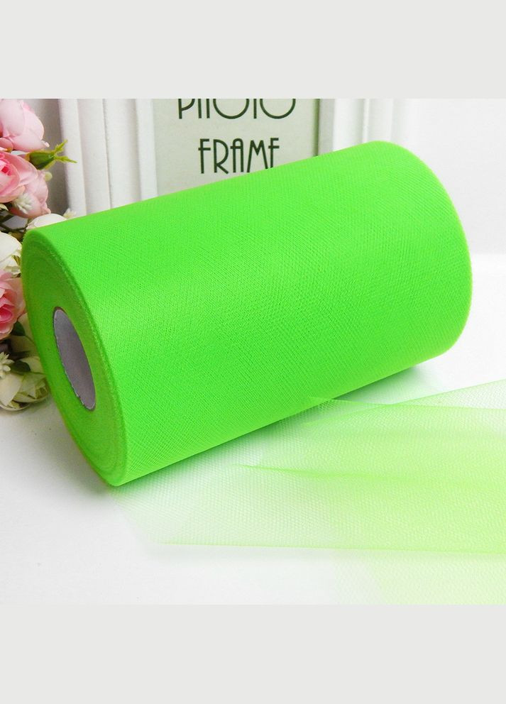 Фатин однотонный, сетчатая лента, 15 см, 51 салатовый No Brand (340485370)