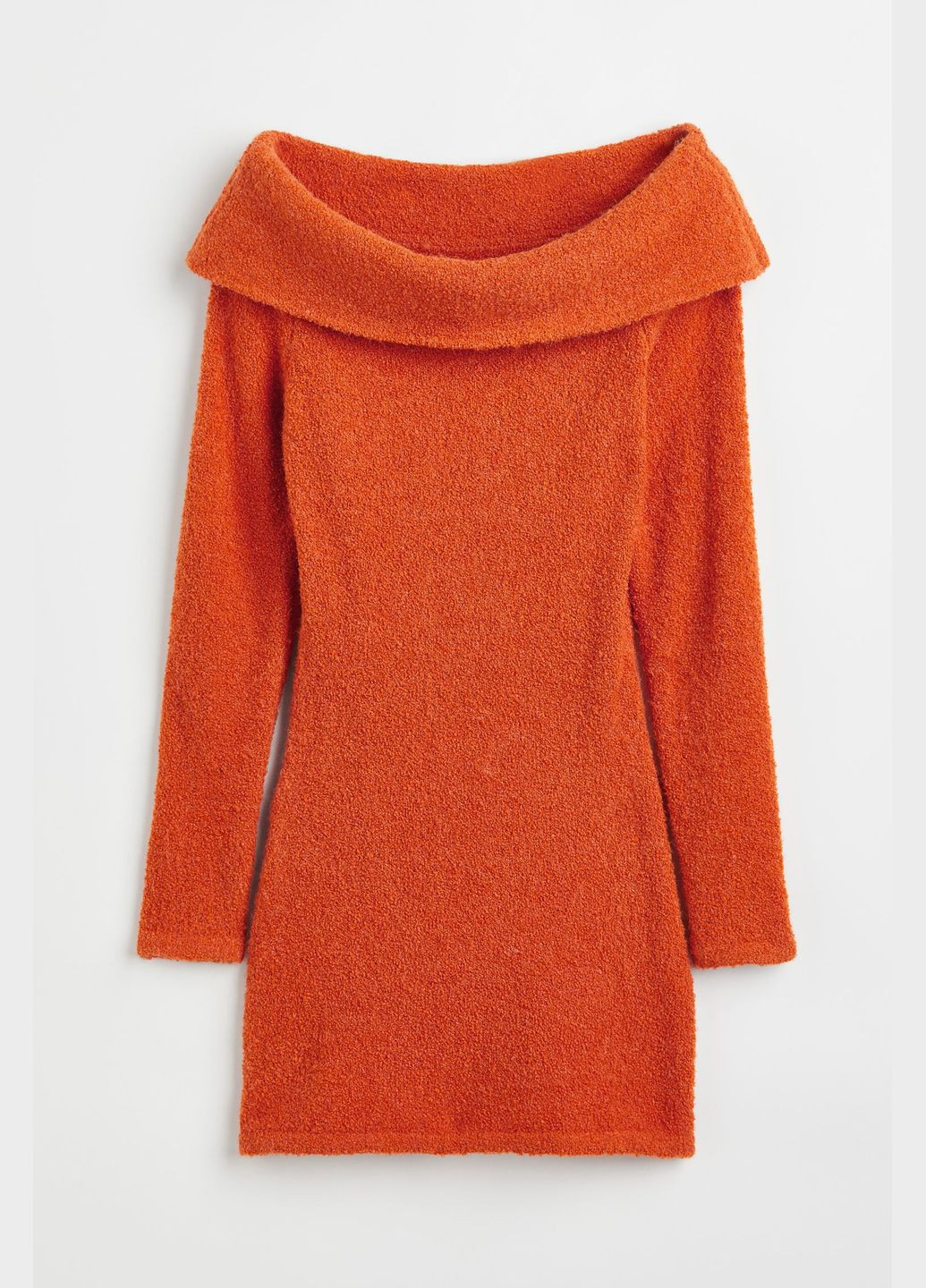 Оранжевое платье вязаное H&M однотонное