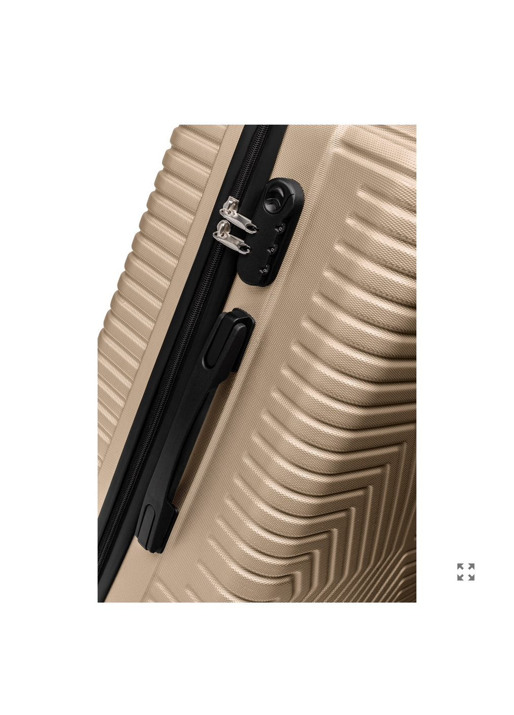 Чемодан Турция Большой (L) Поликарбонат На 4-х двойных колесах 120Л ПК005-L Золотой Polo (342117886)