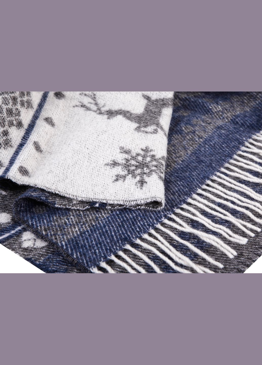 Плед Мериносовий Олені синій 140 x 200 см Love You (277758533)