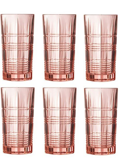 Склянка Даллас високий рожевий 380 мл 6 шт P9164 Luminarc (273226658)