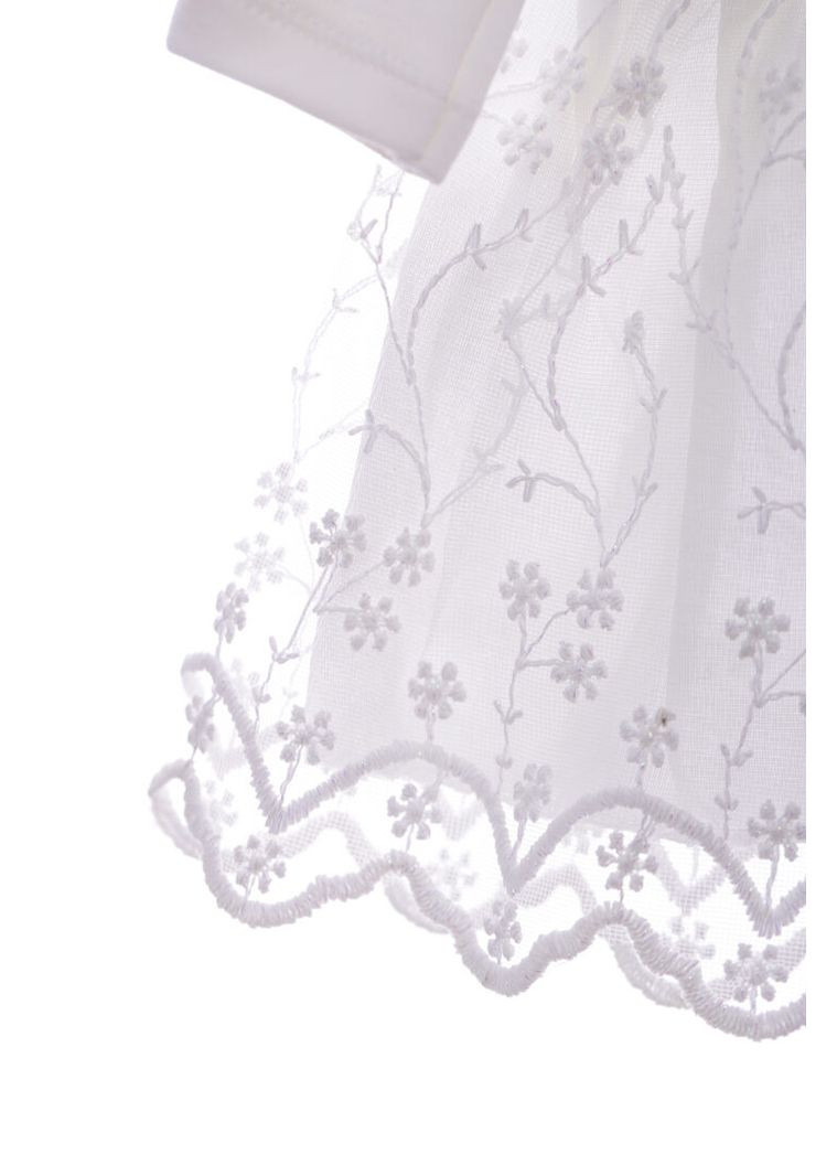 Бежевое платье нарядное с длинным рукавом трикотажное с бусинками молочный 80 см (36927) BABYKROHA (323469854)