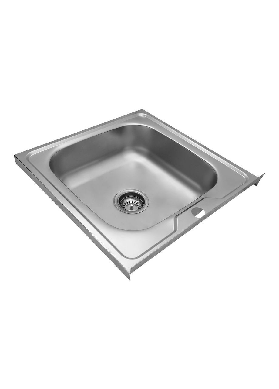 Мийка для кухні накладна 50 см квадратна раковина з харчової нержавіючої сталі AISI 201 -S5050-16-06N WAL (313619030)