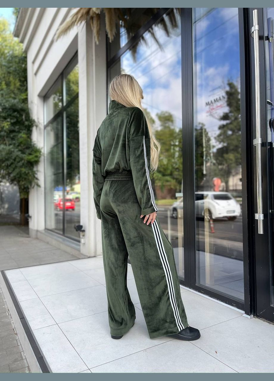 Женский велюровый костюм на змейке цвета 30317 No Brand (323642654)