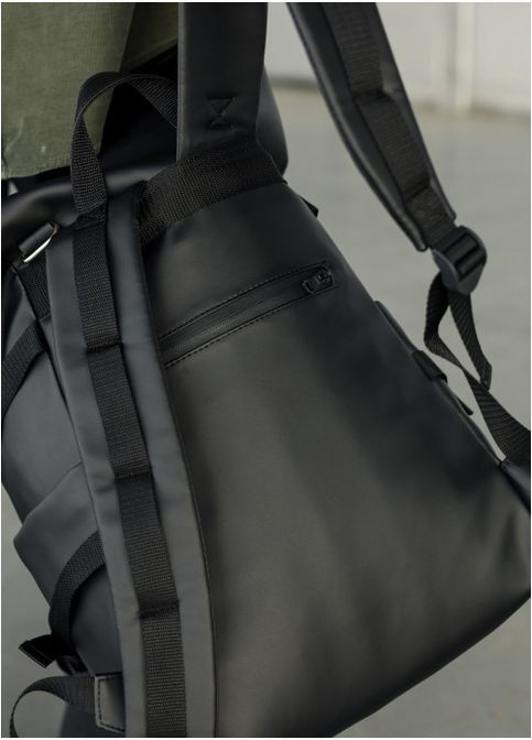 Рюкзак мужской из экокожи Hacking Черный Sambag (301871872)