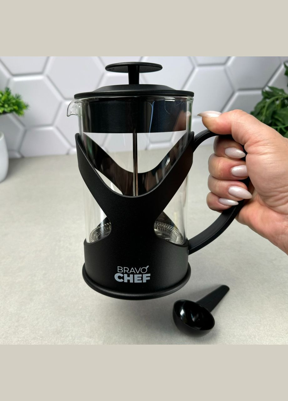 Заварник френчпресс 1 л+мерная ложка для кофе Bravo (303209624)