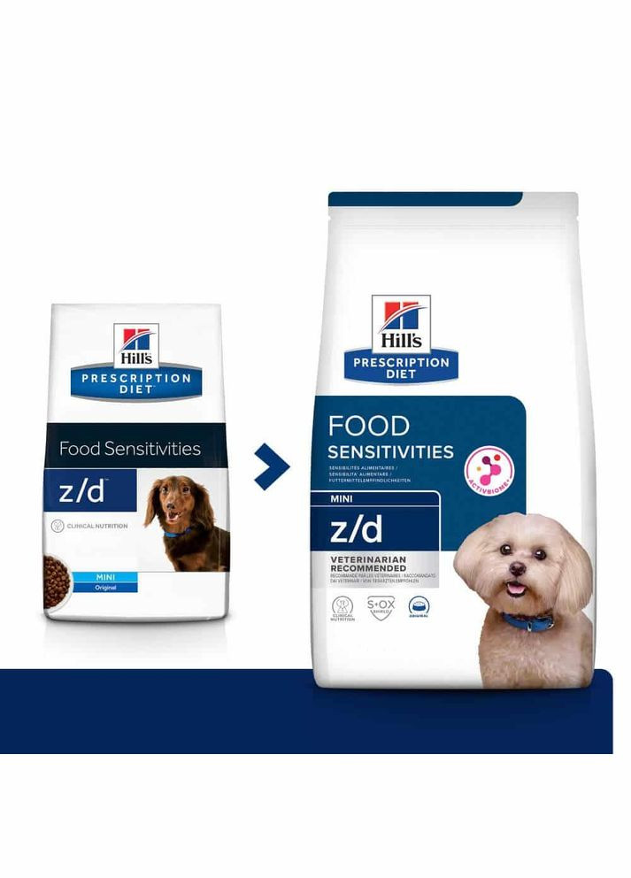 PRESCRIPTION DIET z/d Mini Сухой корм для собак малых пород при пищевой аллергии, 1 кг Hill's (345743112)