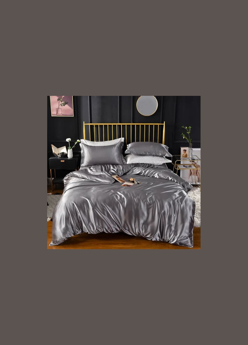 Атласное Металлик постельное белье 200х220см Moka textile (308071652)