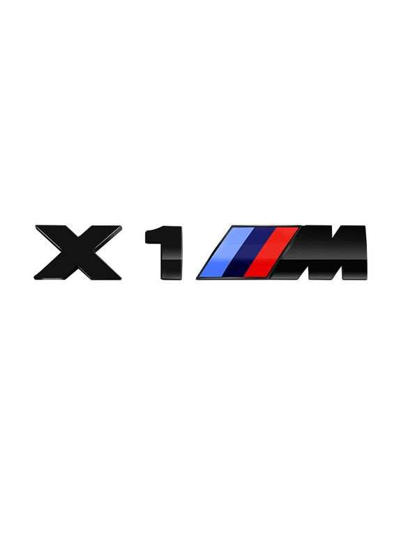 Эмблема надпись X1M для черная глянцевая 165х28 мм пластик (на скотче) BMW (369611154)
