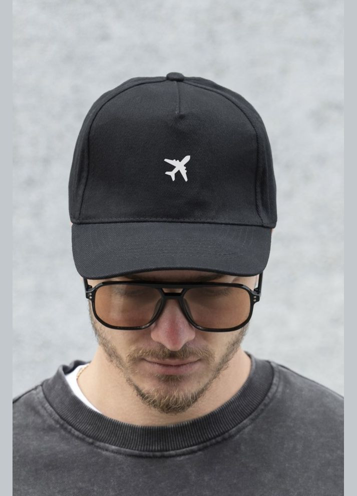 Кепка бейсболка тракер з принтом Plane Black Without (341086879)