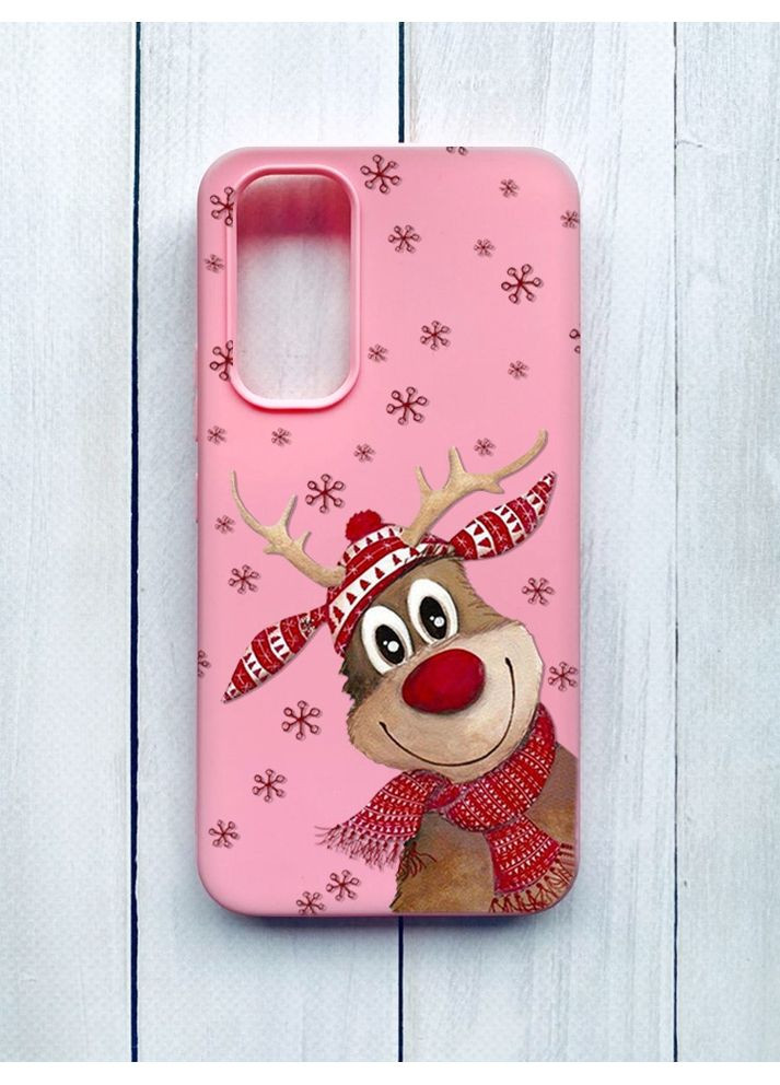 Матовий рожевий чохол на Samsung Galaxy A54 5G (A546) Зимове оленятко (принт 149) CASE CONTROL (362967572)
