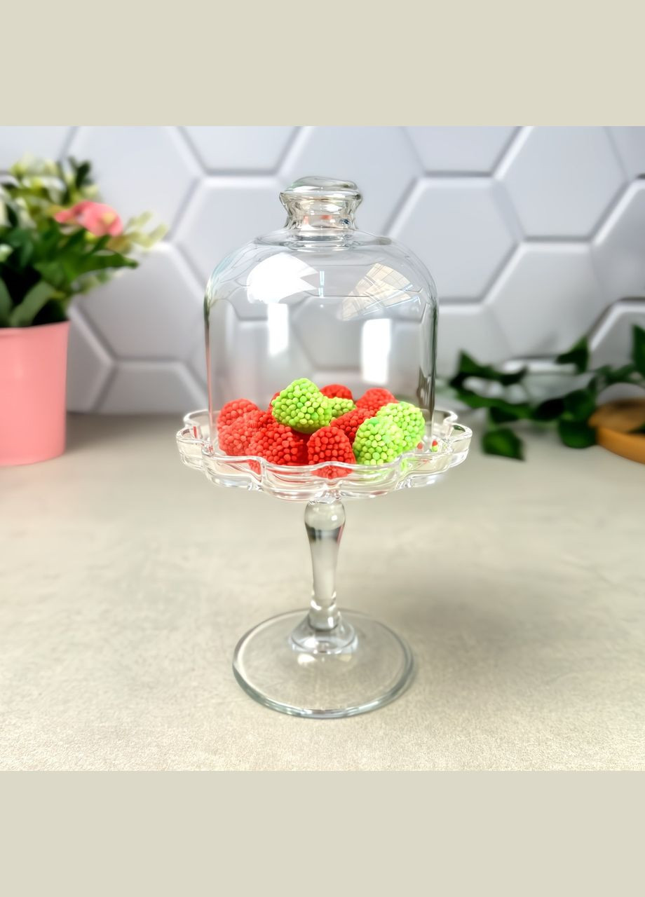 Небольшое стеклянное блюдо с купольной крышкой Patisserie Pasabahce (303210836)
