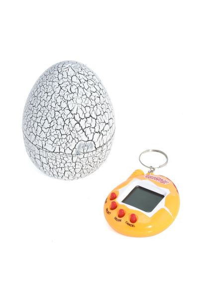 Интерактивная игрушка электронный питомец Тамагочи в Яйце Динозавра Eggshell Game White (EggWhite) UFT електронний вихованець Тамагочі в Яйці Динозавра E (366067461)