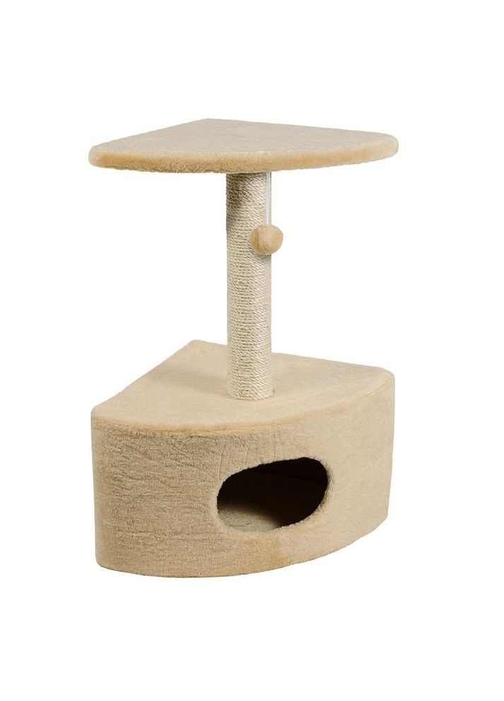 Дряпка (когтеточка) Д11 с будкой угловая Бежевая (4820157403136) Природа (315717809)