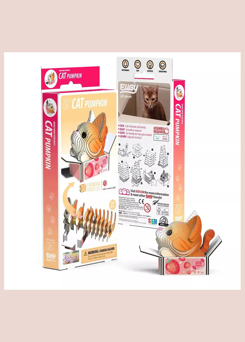 Сборная 3D модель Зоопарк Котенок рыжий (XEG-087) Eugy (333251888)