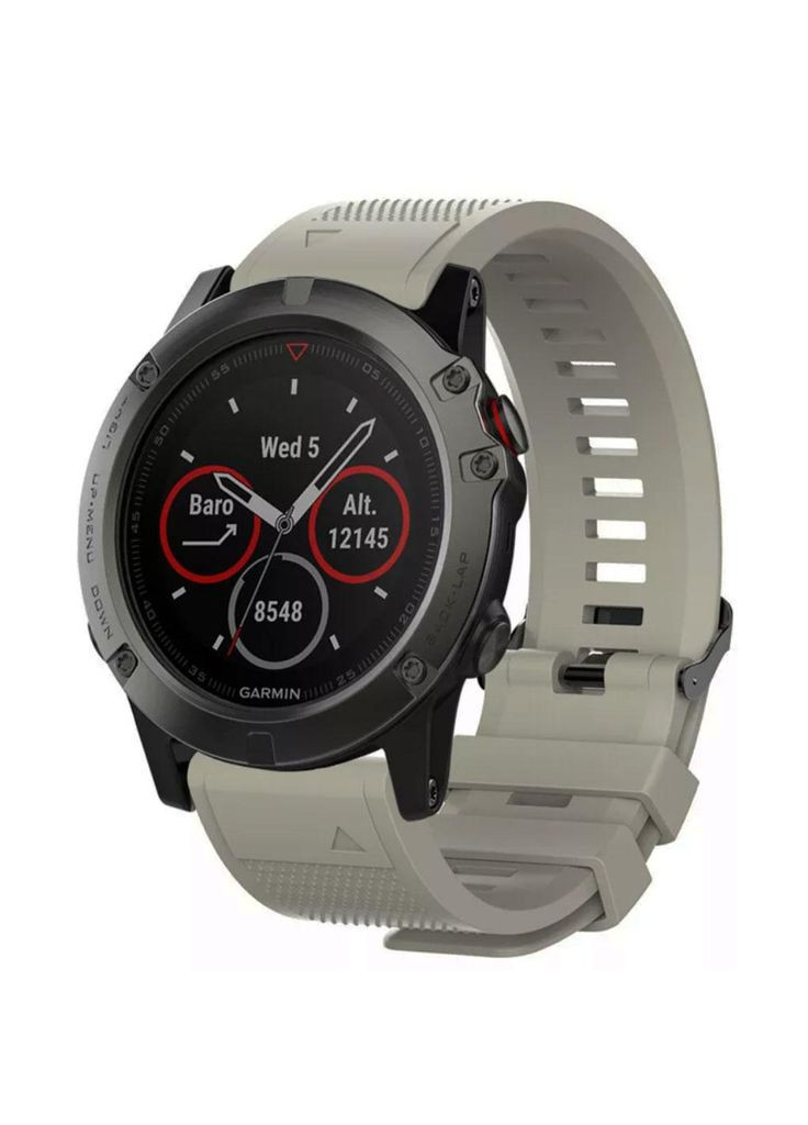 Силиконовый ремешок для часов Garmin Fenix 7 / Fenix 7 Pro / Fenix 8 47 mm / Fenix E - Grey Primo (333720376)