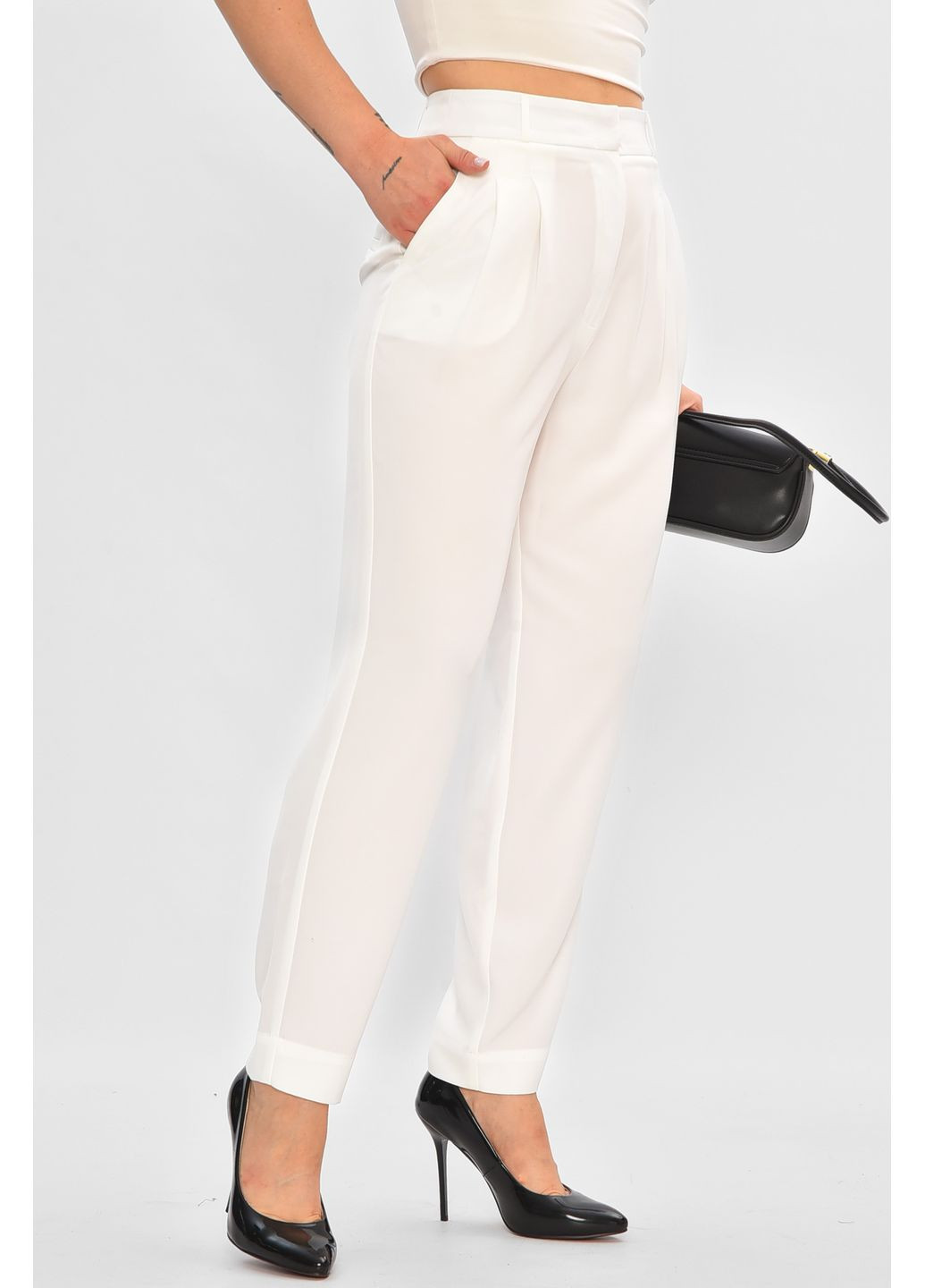 Брюки женские молочного цвета Let's Shop (353966434)