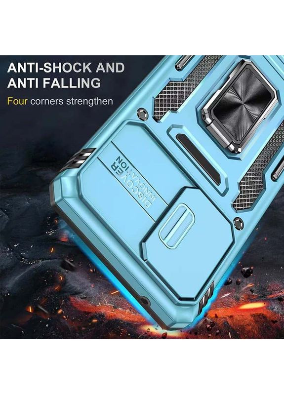 Ударостійкий чохол Camshield Army Кільце для Samsung Galaxy A73 5G Блакитний Epik (372499717)