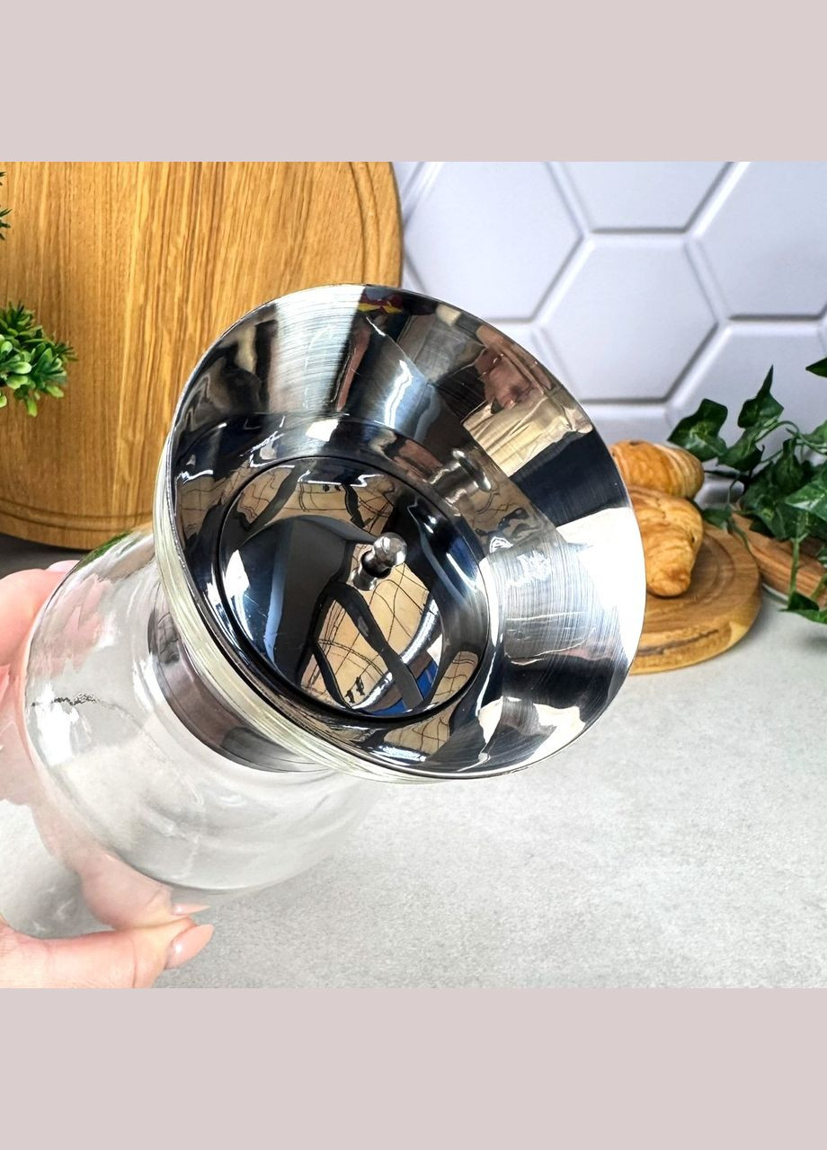 Декантер для сока и вина 1 л стеклянный с крышкой No Brand (318678697)