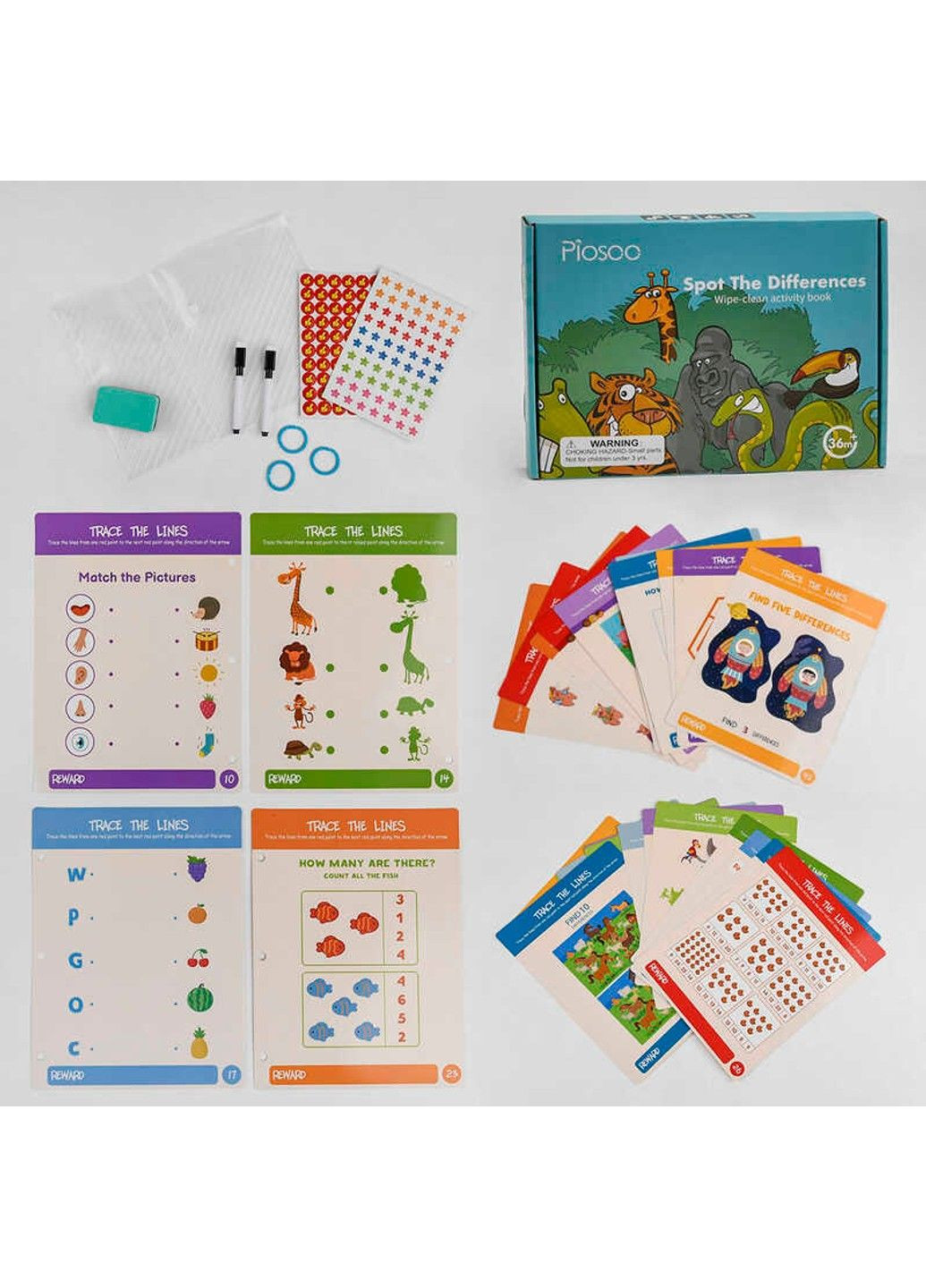 Логическая игра С 47860 (36) "Логические игры", 30 карточек, 2 фломастера, наклейки, в коробке No Brand (305062547)