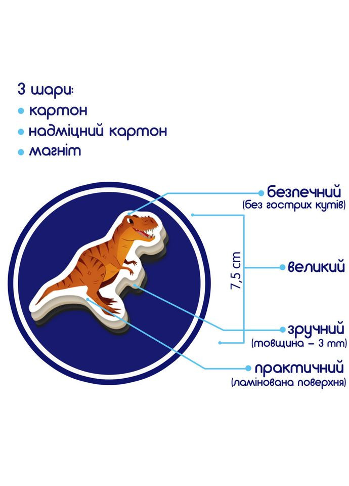 Набор магнитов Мир динозавров Большая магнитная история ML403204 EN 67 магнитов MAGDUM (302384333)