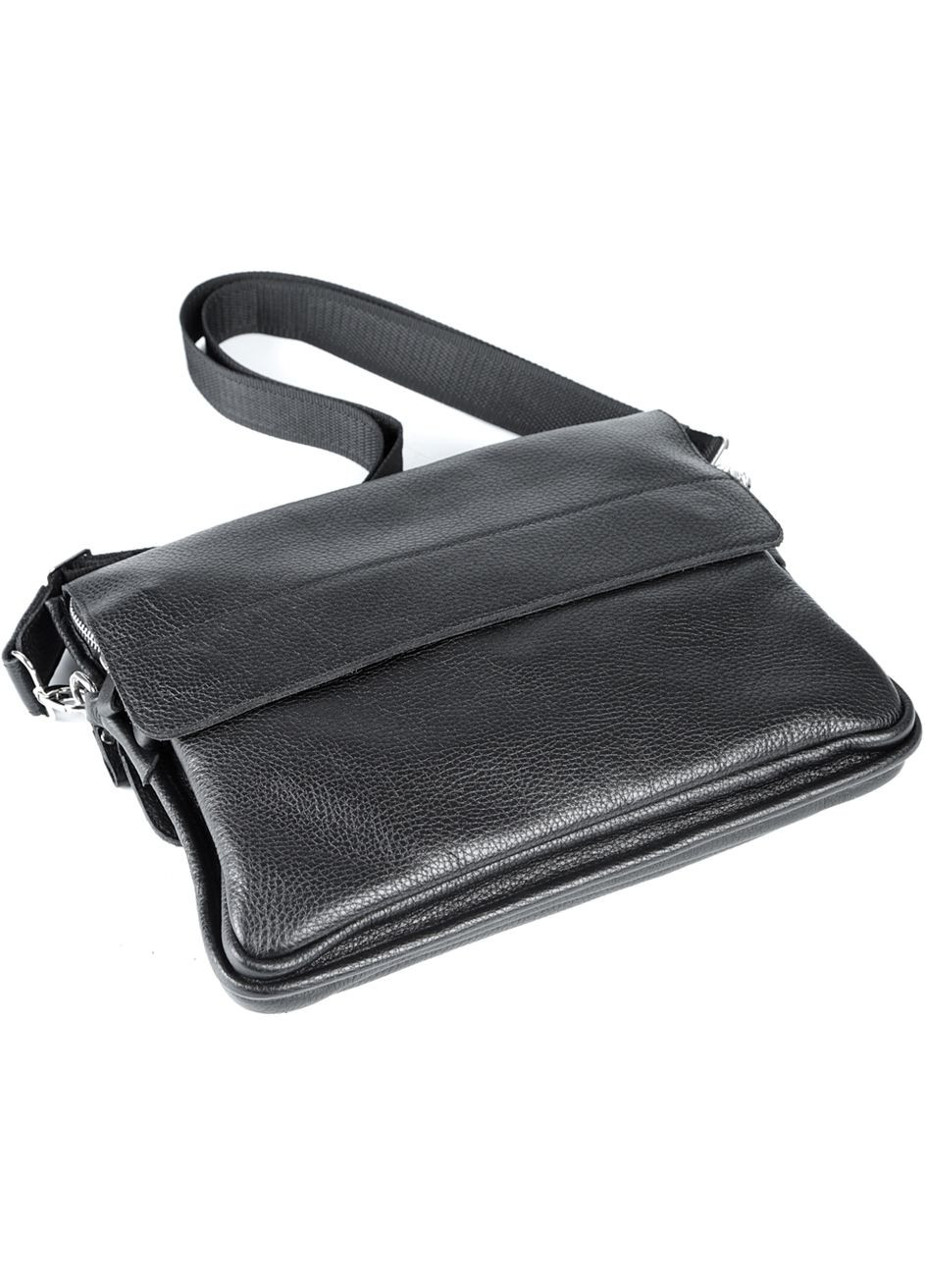 Сумка мужская через плечо кожаная 00997 Черный Shvigel (302008568)