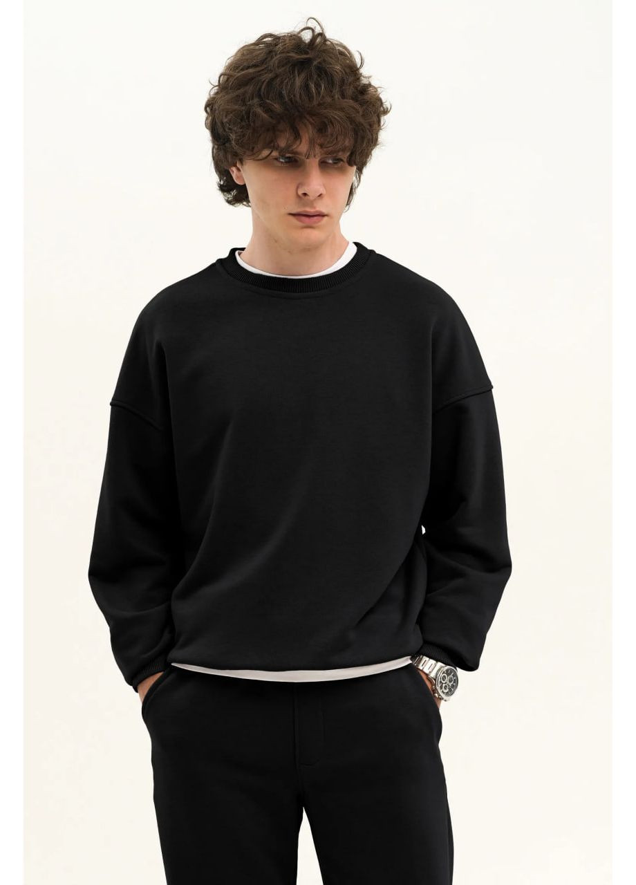 Чорний світшот оверсайз чоловічий black Taboo clothing company (385414099)
